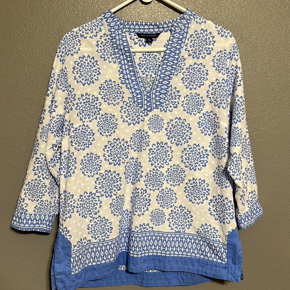 Zac & Rachel brand Size XL Women’s Boho Style Blouse 100% Cotton Like New